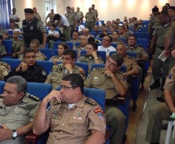 Oficiais da Polícia Militar acompanharam divulgação do esquema de segurança para as eleições