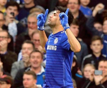 Diego Costa marcou seu 11º na Premier League. Ele tem um a menos do que Agüero 
