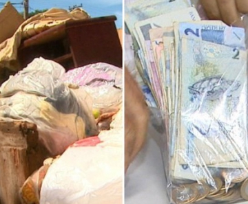 Em meio a todo lixo, polícia encontrou R$ 7,9 mil, em casa de acumuladoras em Ribeirão Preto, SP 