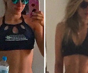 Monique Alfradique mostra o corpo antes e depois de 30 dias de malhação e dieta