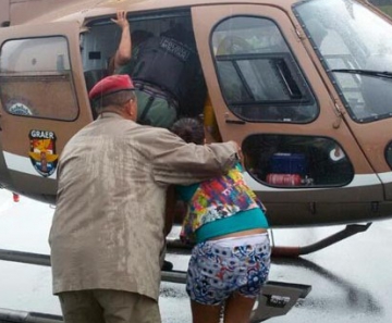 Grupamento Aéreo da Polícia Militar fez resgate de vítimas do desabamento 