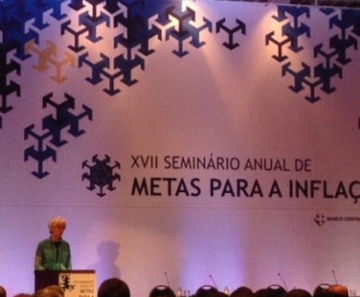 Christine Lagarde fala em evento do BC no Brasil 