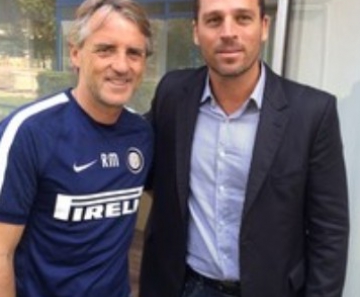 Copertino, à direita, fez estágio com Roberto Mancini no Inter de Milão