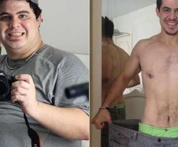 Antes e depois: Thiago perdeu peso com alimentação saudável e exercícios