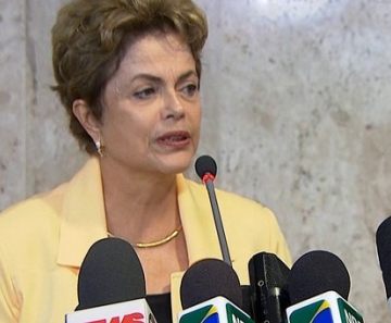 A presidente Dilma Rousseff durante entrevista coletiva no Palácio do Planalto