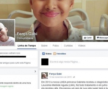 Menina Gabriela, de 6 anos, tem campanha em rede social 
