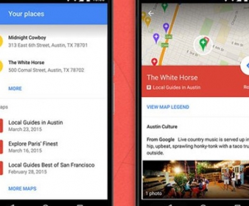 Google Maps exibe edições de mapas no aplicativo para Android. 