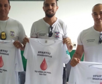 Policiais civis participam de campanha de doação de sangue em Vila Rica 