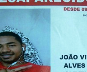 Hugo Vinícius, de 20 anos, está desaparecido