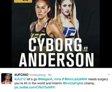 Cris Cyborg voltou a desafiar Megan Anderson
