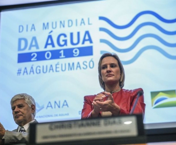 A presidente da ANA, Christianne Dias, em evento comemorativo do Dia Mundial da Água - 