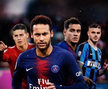 Neymar, Coutinho, James Rodríguez e Icardi: jogadores sem clima em seus clubes — Foto: Arte: Infoesporte