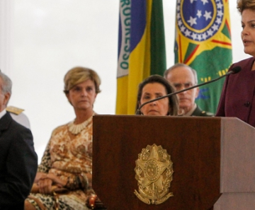 A presidente Dilma Rousseff, durante cerimônia de promoção de oficiais-generais, no Palácio do Planalto