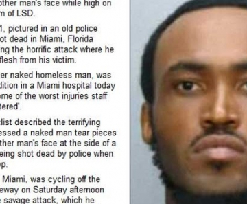 Rosto de Rudy Eugene, 31, homem que teria comido o rosto de outro em Miami