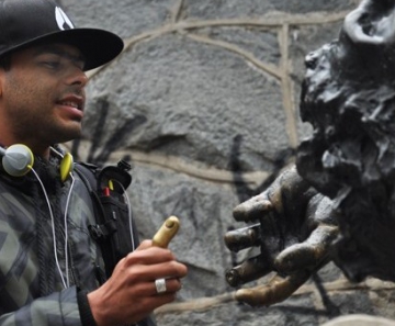 Wellington Bezerra esteve na Praça Ramos nesta quinta-feira 