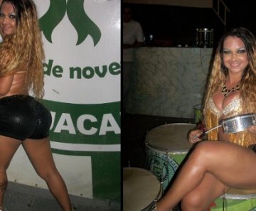 Maysa Abusada, vocalista do grupo Maysa e as Abusadas, é a nova rainha de bateria da União de Jacarepaguá. Veja fotos da funkeira na quadra da escola 