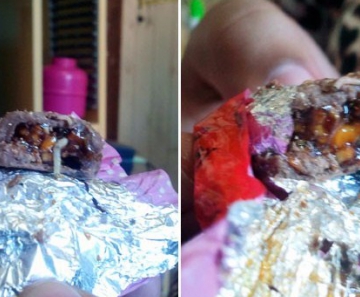 Internauta Joana Dutra registrou larva dentro de bombom da Garoto; chocolate foi presente de Páscoa