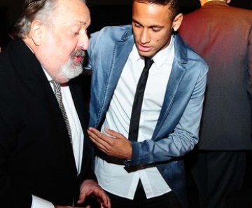 Presidente Luis Alvaro e Neymar, em evento da Federação Paulista 