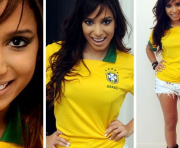 Anitta veste a camisa no clima da Copa das Confederações 