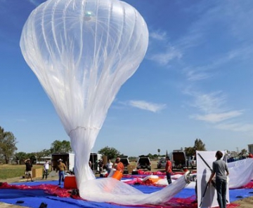 É necessário uma equipe de pelo menos seis pessoas para lançar um balão