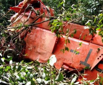 Avião sofreu pane e caiu enquanto fazia a pulverização em lavoura