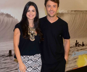 Kayky e Sthefany Brito em inauguração de loja em São Paulo