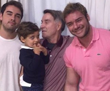 Olin Batista, Eike Batista com o caçula, Balder, e Thor Batista
