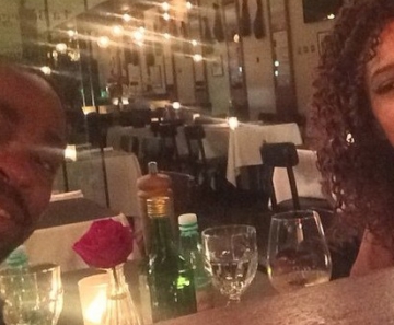 Lázaro Ramos e Taís Araújo durante jantar romântico