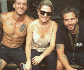 Lucas Lucco, Karina Lucco e Bruno Gagliasso