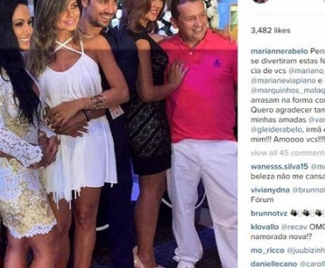 Bruno, Marianne Rabelo, Mariane Viapiana, Mariano e casal amigo 