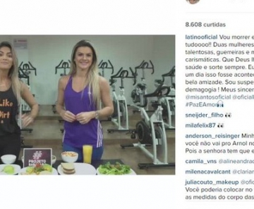 Latino comenta em post de Kelly Key com Mirella Santos 