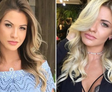 Andressa Suita antes e depois de mudar o visual 