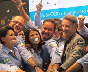 Eike Batista em cerimônia de entrada da CCX no Novo Mercado Bovespa