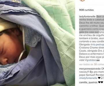 Post de Antônia Fontenelle sobre a neta