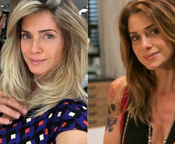 Leticia Spiller muda de visual após novela; na direita o antes