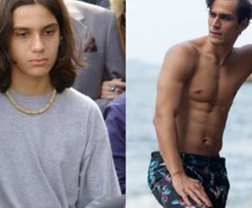 Thadeu Matos em 2004 como Bruno em Senhora do Destino e atualmente, aos 25 anos 