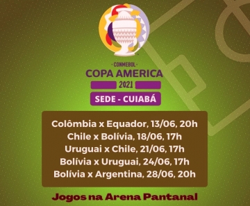 Copa América 2021  Definidos os jogos na Arena Pantanal em Cuiabá