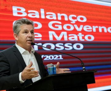 O governador Mauro Mendes, durante a apresentação - Foto por: Mayke Toscano/Secom-MT